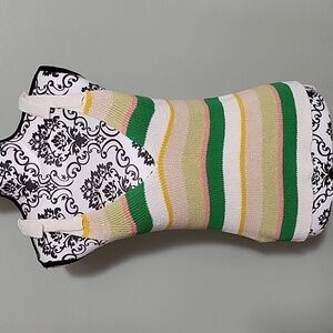 Bcbg Max Azria Color gardenia combo striped knit tank in medium